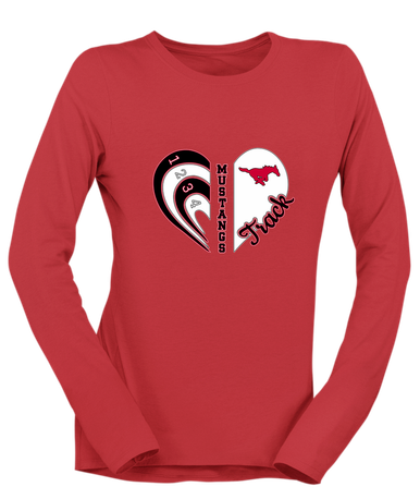 North Shore Mustangs Heart Track Women's Premium LS T-Shirt