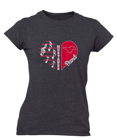 North Shore Mustangs Heart Band Women's Premium SS T-Shirt