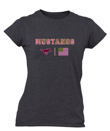 Clifton Mustangs Pink Camo Flag Women's Premium SS T-Shirt
