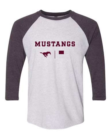 Clifton Mustangs Team Colors Flag Men's Baseball T-Shirt