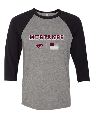 Clifton Mustangs Team Colors Flag Women's Baseball T-Shirt