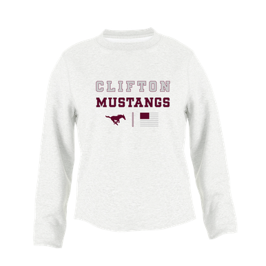 Clifton Mustangs Spirit Flag Women's Sweatshirt