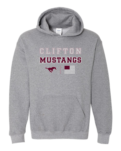 Clifton Mustangs Spirit Flag Men's Hoodie