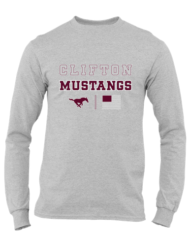 Clifton Mustangs Spirit Flag Men's Premium LS T-Shirt