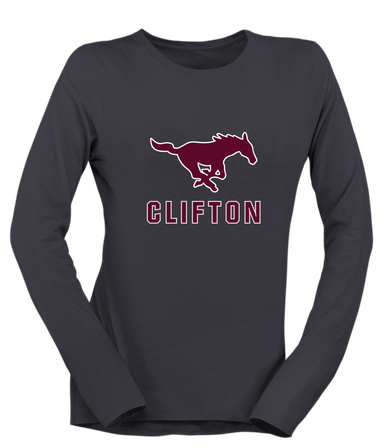 Clifton Mustangs Mascot #2 Women's Premium LS T-Shirt