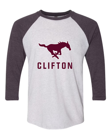 Clifton Mustangs Mascot #2 Women's Baseball T-Shirt