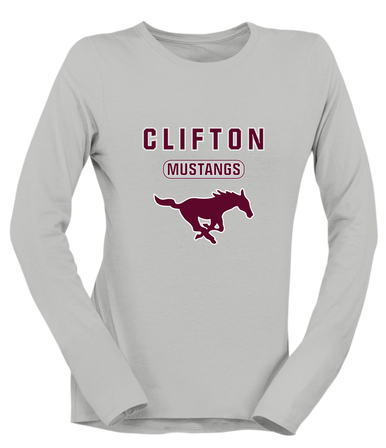 Clifton Mustangs Mascot #3 Women's Premium LS T-Shirt