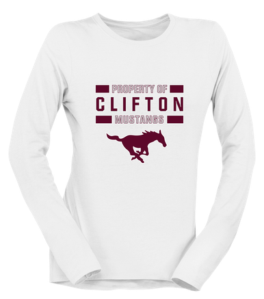 Clifton Mustangs Property Of Women's Premium LS T-Shirt