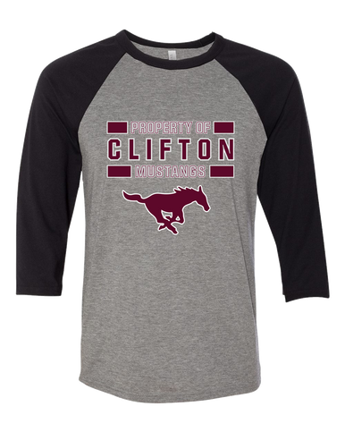 Clifton Mustangs Property Of Men's Baseball T-Shirt