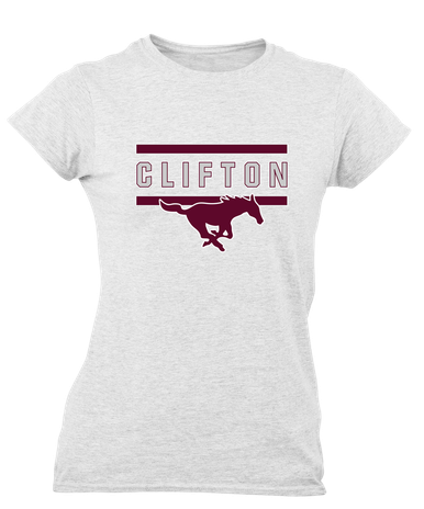 Clifton Mustangs Mascot #4 Women's Premium SS T-Shirt