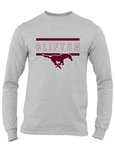 Clifton Mustangs Mascot #4 Men's LS T-Shirt