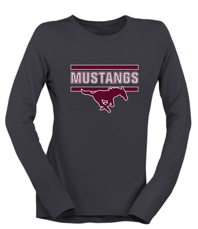 Clifton Mustangs Mascot #5 Women's Premium LS T-Shirt