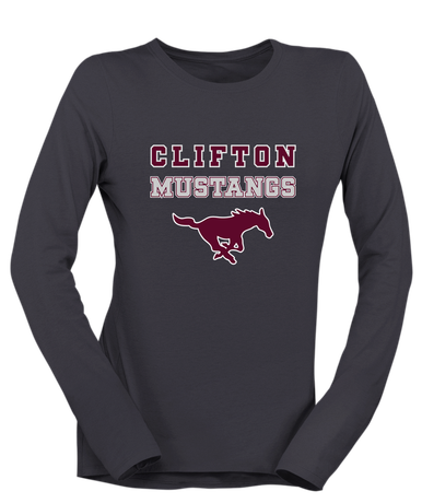 Clifton Mustangs Spirit Women's LS T-Shirt