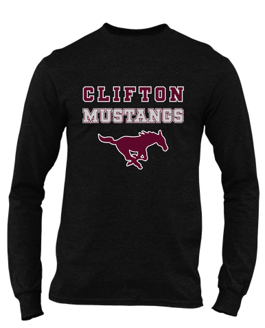 Clifton Mustangs Spirit Men's LS T-Shirt