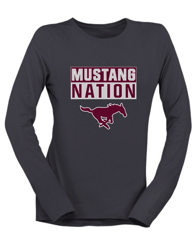 Clifton Mustangs Nation #1 Women's LS T-Shirt
