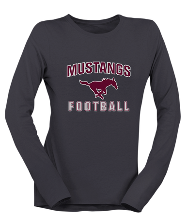 Clifton Mustangs Football #1 Women's Premium LS T-Shirt