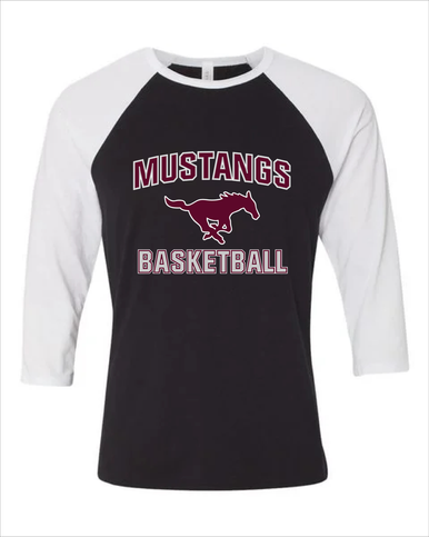 Clifton Mustangs Basketball #1 Women's Baseball T-Shirt