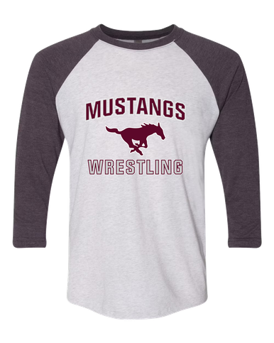 Clifton Mustangs Wrestling Women's Baseball T-Shirt