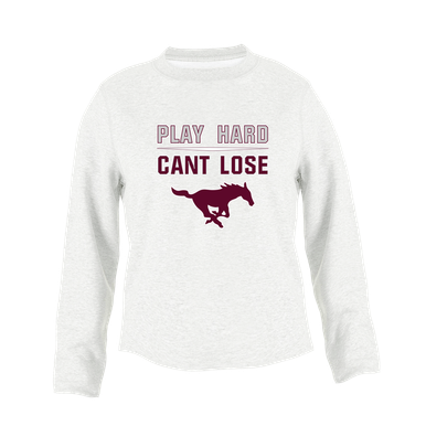 Clifton Mustangs Play Hard, Can't Lose Women's Sweatshirt