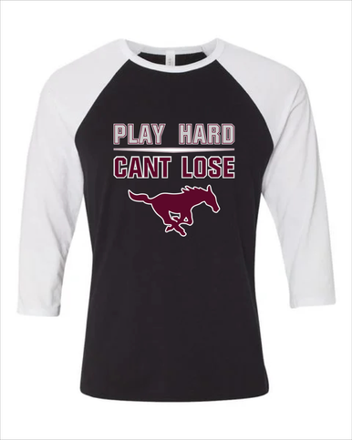 Clifton Mustangs Play Hard, Can't Lose Women's Baseball T-Shirt
