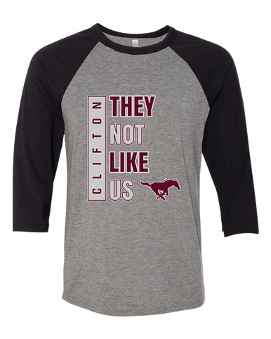 Clifton Mustangs They Not Like Us #1 Men's Baseball T-Shirt