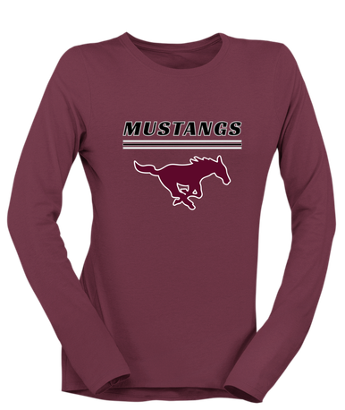 Clifton Mustangs Mascot #8 Women's LS T-Shirt