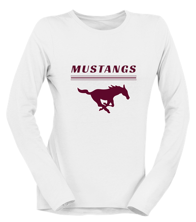 Clifton Mustangs Mascot #8 Women's Premium LS T-Shirt