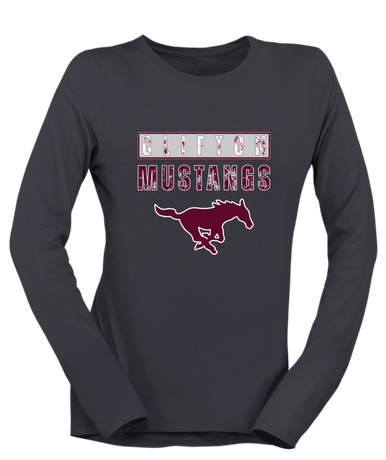 Clifton Mustangs Mascot #9 Women's LS T-Shirt