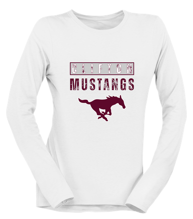Clifton Mustangs Mascot #9 Women's Premium LS T-Shirt