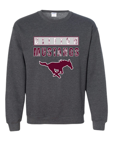 Clifton Mustangs Mascot #9 Men's Sweatshirt