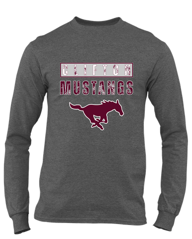 Clifton Mustangs Mascot #9 Men's LS T-Shirt