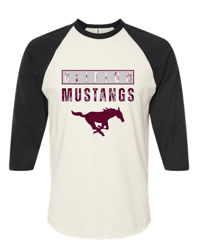 Clifton Mustangs Mascot #9 Women's Baseball T-Shirt