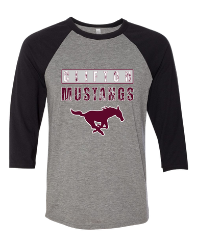 Clifton Mustangs Mascot #9 Men's Baseball T-Shirt