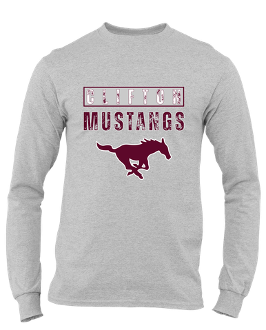Clifton Mustangs Mascot #9 Men's Premium LS T-Shirt