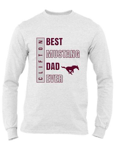 Clifton Mustangs Best Mustang Dad Men's LS T-Shirt