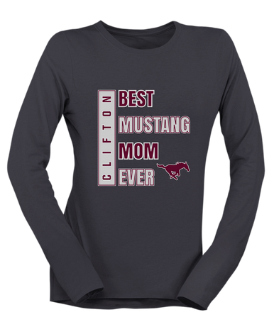 Clifton Mustangs Best Mustang Mom Women's Premium LS T-Shirt
