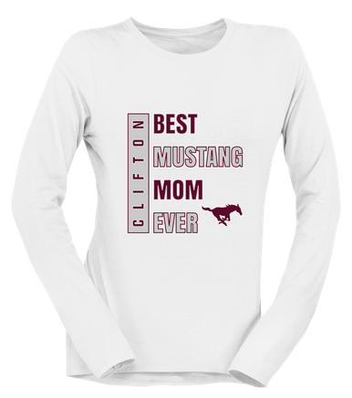 Clifton Mustangs Best Mustang Mom Women's LS T-Shirt