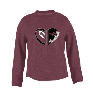 Clifton Mustangs Heart Football Women's Sweatshirt