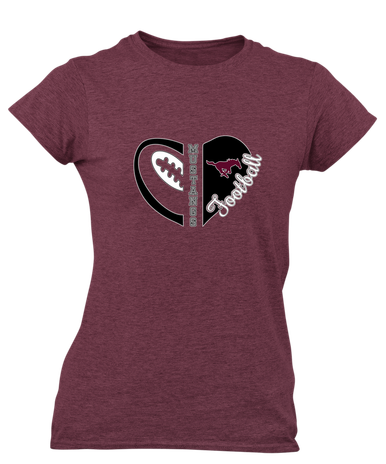 Clifton Mustangs Heart Football Women's Premium SS T-Shirt