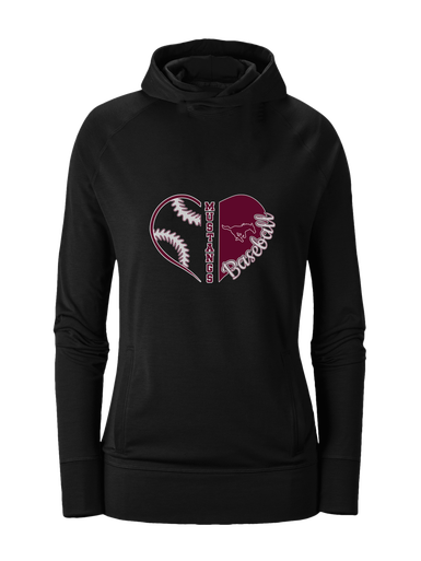 Clifton Mustangs Heart Baseball Women's Hoodie