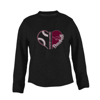 Clifton Mustangs Heart Baseball Women's Sweatshirt