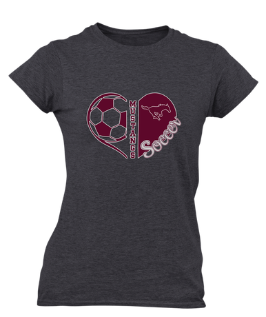 Clifton Mustangs Heart Soccer Women's SS T-Shirt