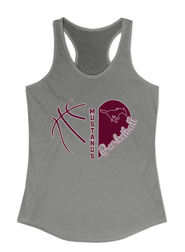Clifton Mustangs Heart Basketball Women's Tank Top