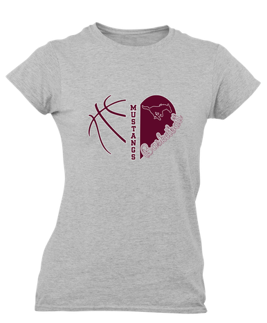 Clifton Mustangs Heart Basketball Women's Premium SS T-Shirt