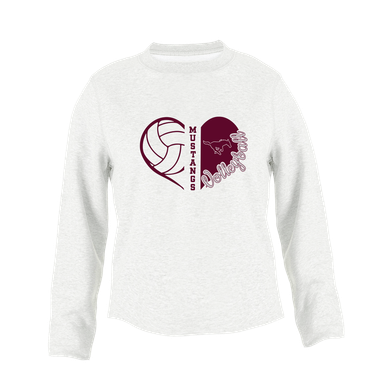 Clifton Mustangs Heart Volleyball Women's Sweatshirt