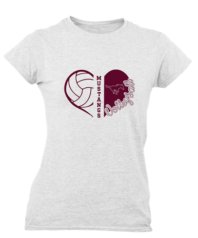 Clifton Mustangs Heart Volleyball Women's Premium SS T-Shirt