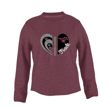 Clifton Mustangs Heart Track Women's Sweatshirt