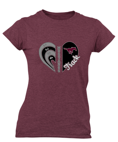 Clifton Mustangs Heart Track Women's Premium SS T-Shirt