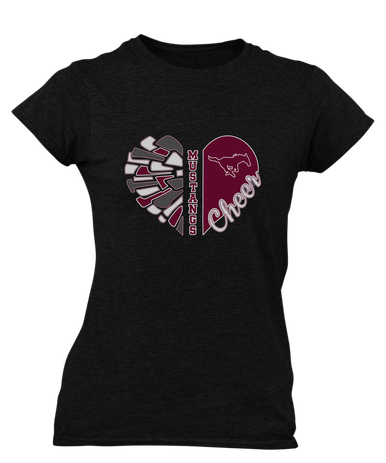 Clifton Mustangs Heart Cheer Women's SS T-Shirt
