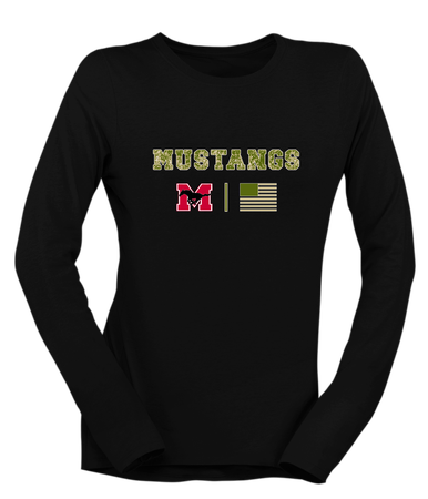 Munster Mustangs Camo Flag Women's Premium LS T-Shirt